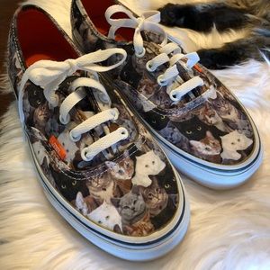 NWOT Limited Edition Vans x ASPCA Cat Print Shoes